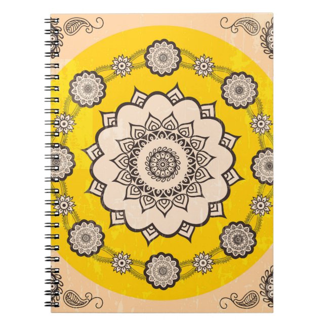 Cuaderno Mandala Ornamental: Diseño de estilo étnico. (Frente)