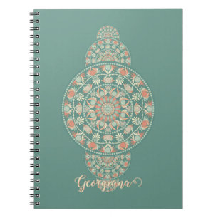 Cuaderno Mandala ornamental personalizada de sabios y arena