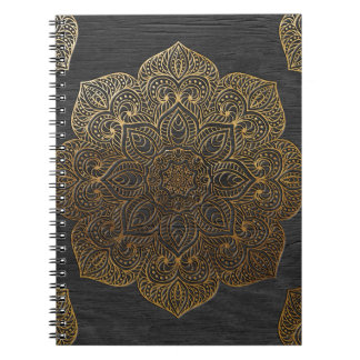 Cuaderno Mandala-oro de madera