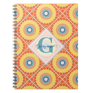 Cuaderno Mandala personalizada de verano con aire engrasado