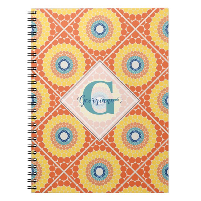Cuaderno Mandala personalizada de verano con aire engrasado (Frente)