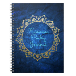 Cuaderno Mandala personalizada del oro del diario de la