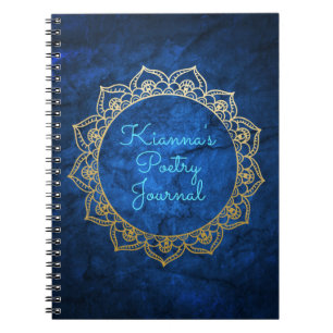 Cuaderno Mandala personalizada del oro del diario de la
