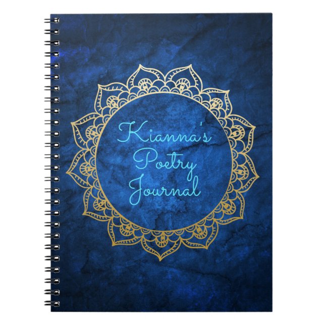 Cuaderno Mandala personalizada del oro del diario de la (Frente)