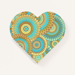 Cuaderno Mándala superpuesto azul marrón dorado