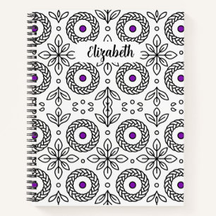 Cuaderno Mandala trenzada y Motif hoja