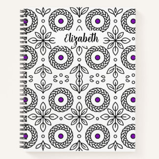 Cuaderno Mandala trenzada y Motif hoja
