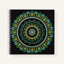 Mandala verde | Pintado a mano | Geometría sagrada