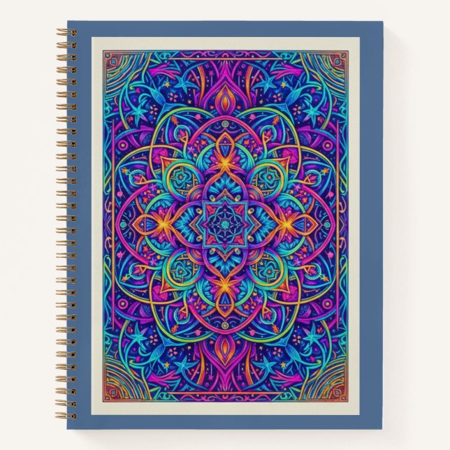 Cuaderno Mandalá Zentangle Flor de Medianoche Geometría Sag (Anverso)