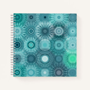 Cuaderno Mandalas Azules Patrón Ornamental Abstracto