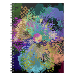 Cuaderno Mandalas de encaje geométricos multicolores
