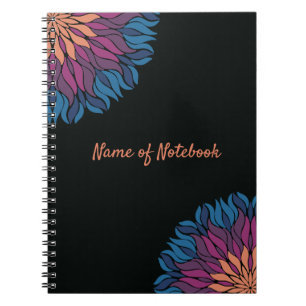 Cuaderno Mandalas de flores en azules y malva