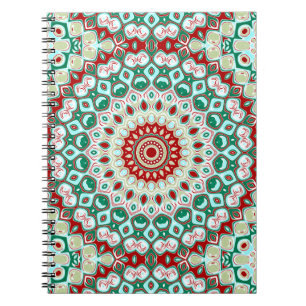 Cuaderno Mandalas Navideños en Rojo, Verde y Blanco Inverna