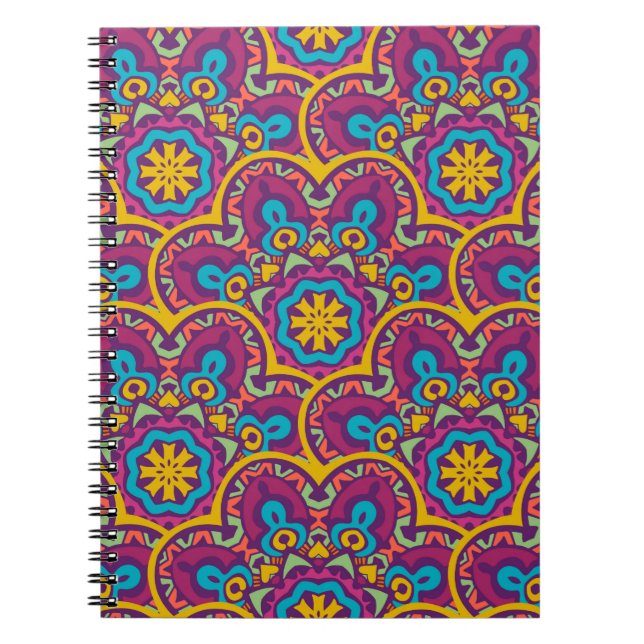 Cuaderno Mandalas repiten desi de etnia india tribal (Frente)