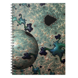Cuaderno Mandelbrot de Esmeralda y Oro con portátil Esfera