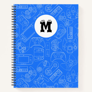 Cuaderno Mando de videojuegos con monograma para niños