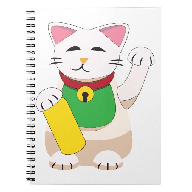 Cuaderno Maneki Neko o Gato de la Suerte (Frente)