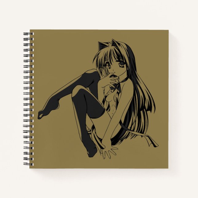 Cuaderno Manga, Neko Catgirl Furry Anime Loli Slave (Anverso)