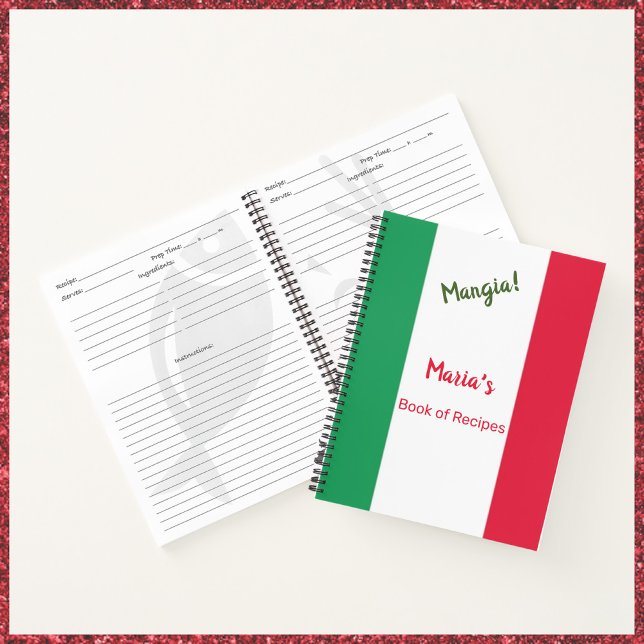 Cuaderno Mangia Bandera Italiana Receta Roja Blanca y Verde (Subido por el creador)