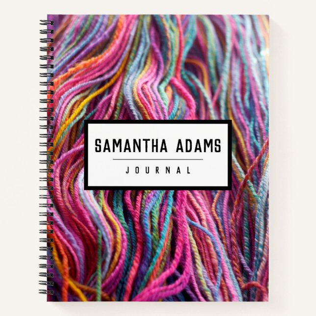 Cuaderno Mango de lana yarn de punto magenta rosa (Anverso)