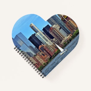 Cuaderno Manhattan NY - Barco de vela por Manhattan Skyline