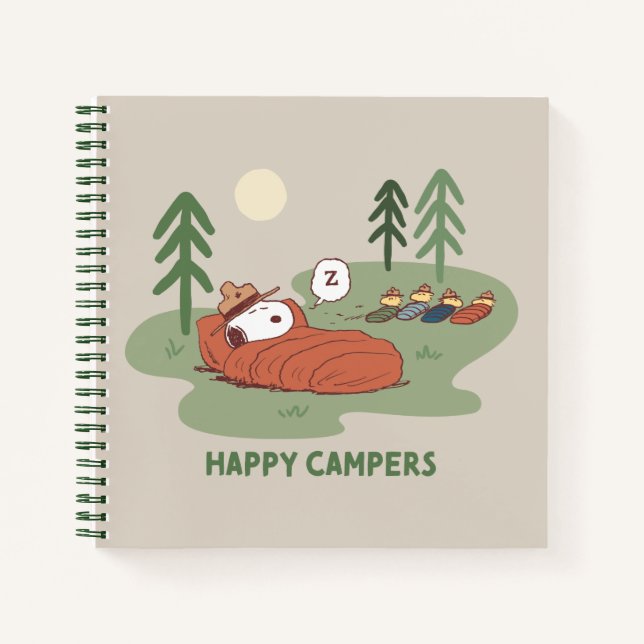 Cuaderno Maní | Camperas para dormir Snoopy & Woodstock (Anverso)