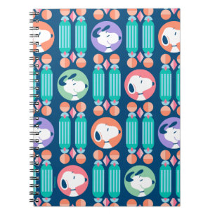 Cuaderno Maní   Patrón de sueños de deco azul oscuro Snoopy