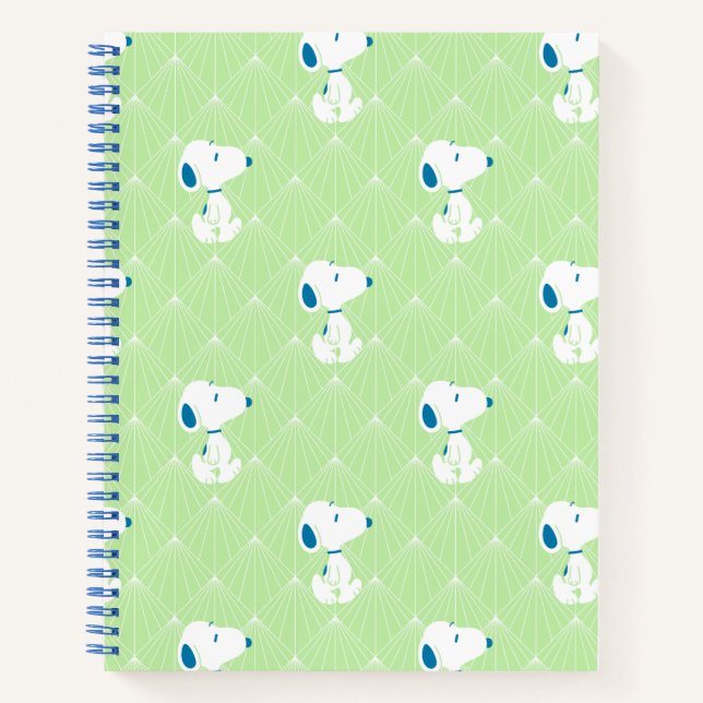 Cuaderno Maní | Patrón de sueños de deco verde Snoopy (Anverso)
