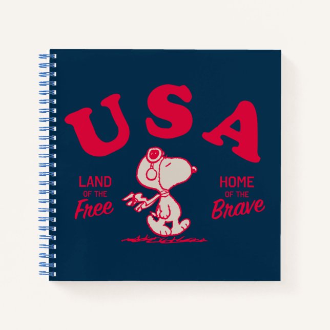 Cuaderno Maní | Tierra libre de Snoopy USA (Anverso)