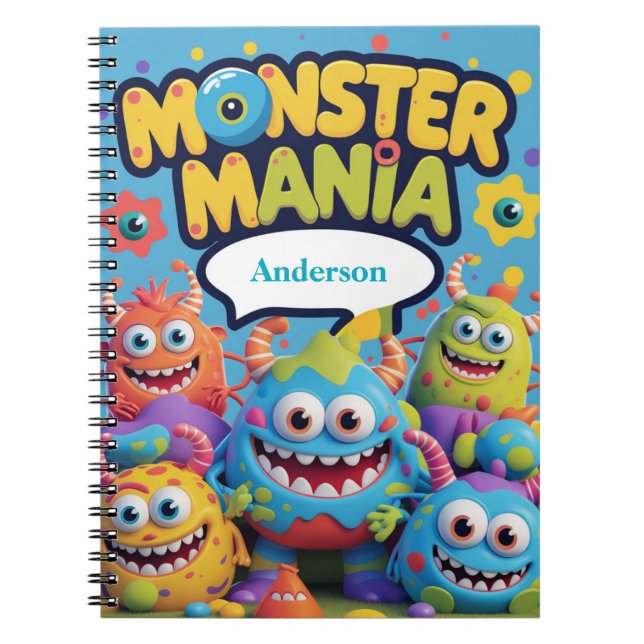 Cuaderno Manía de los Monstruos - Diversión personalizada y (Frente)