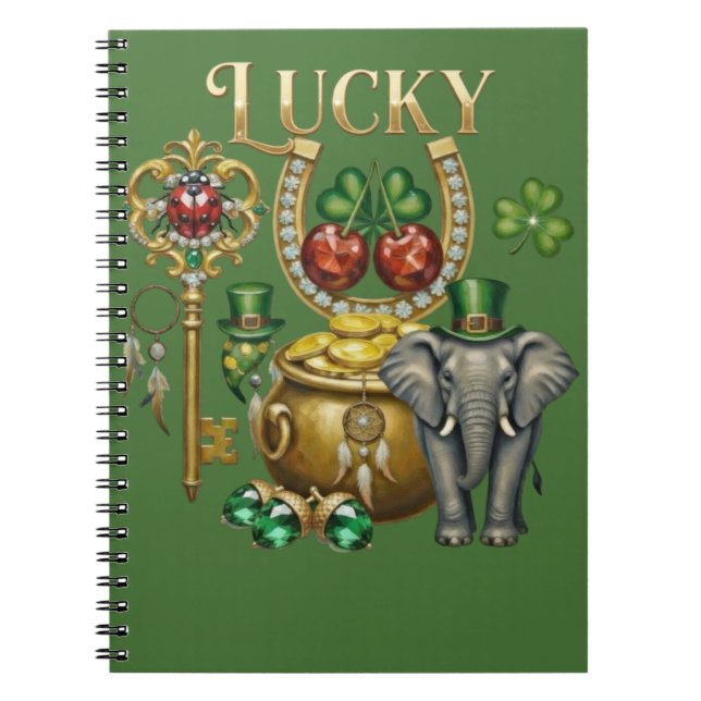 Cuaderno Manifest your dreams Golden lucky charm art (Frente)