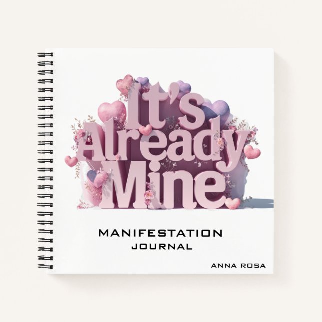 Cuaderno *~* Manifestación de atracción de la ley Corazones (Anverso)