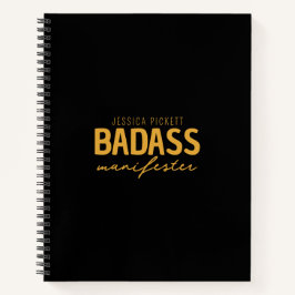 Cuaderno Manifestante de Badass negro y oro, ley de atracci
