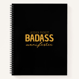 Cuaderno Manifestante de Badass negro y oro, ley de atracci