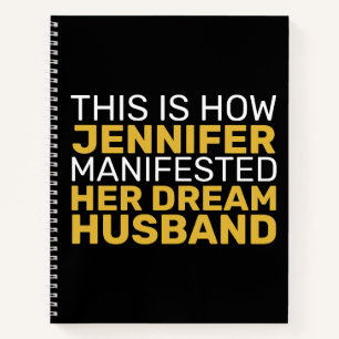 Cuaderno Manifiesta a tu esposo soñado Blanco Negro