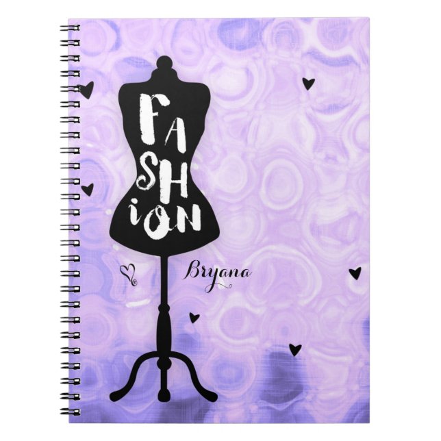 Cuaderno Mannequina Base Vintage Retro Púrpura FASHION (Frente)