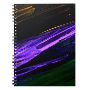 Cuaderno Mano abstracta creativa neón azul, verde y púrpura