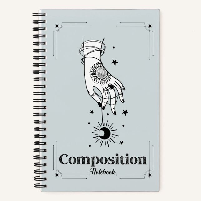 Cuaderno Mano cósmica mágica y luna creciente (Anverso)