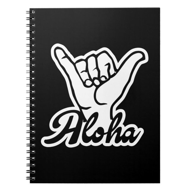 Cuaderno Mano de Aloha Shaka, cartel de Hang Loose (Frente)