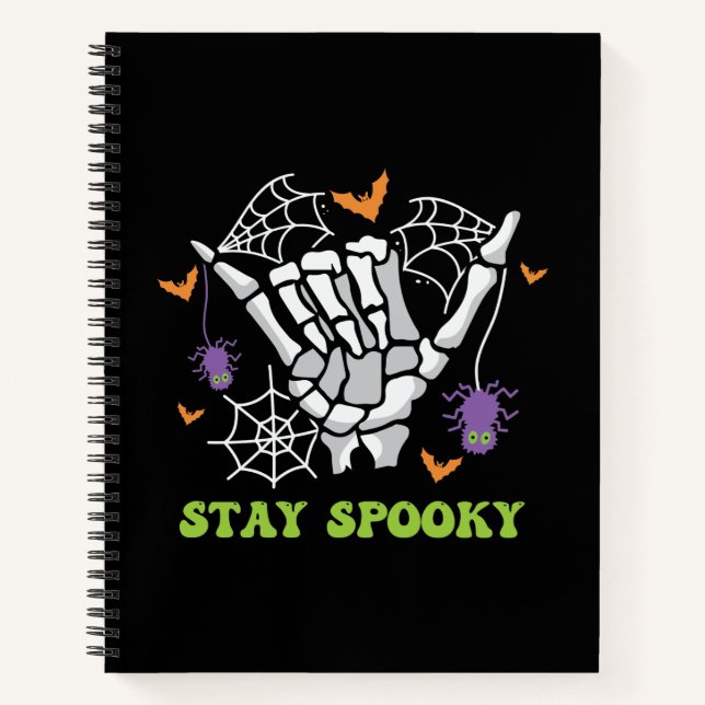 Cuaderno Mano de esqueleto de Stay Spooky Halloween (Anverso)