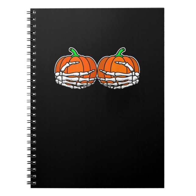 Cuaderno Mano De Esqueleto Sobre Las Mujeres De Halloween D (Frente)