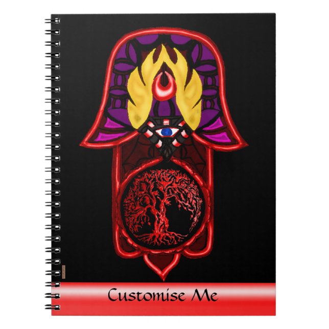 Cuaderno Mano de la hazaña de Hamsa: Árbol de la Vida 3 (Frente)