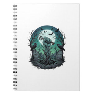 Cuaderno Mano de Zombie Mors Llave de Esqueleto Lápida Cuer