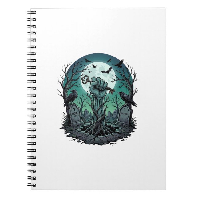 Cuaderno Mano de Zombie Mors Llave de Esqueleto Lápida Cuer (Frente)
