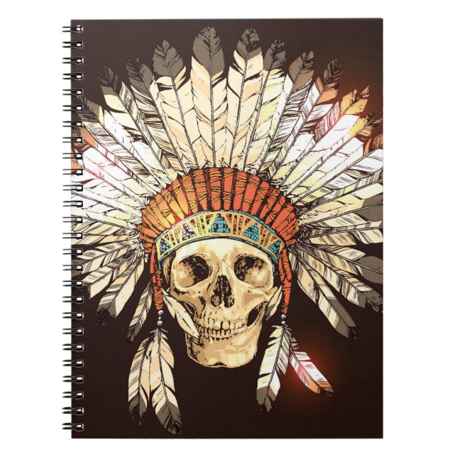 Cuaderno Mano dibujada de la cabeza de un nativo americano  (Frente)