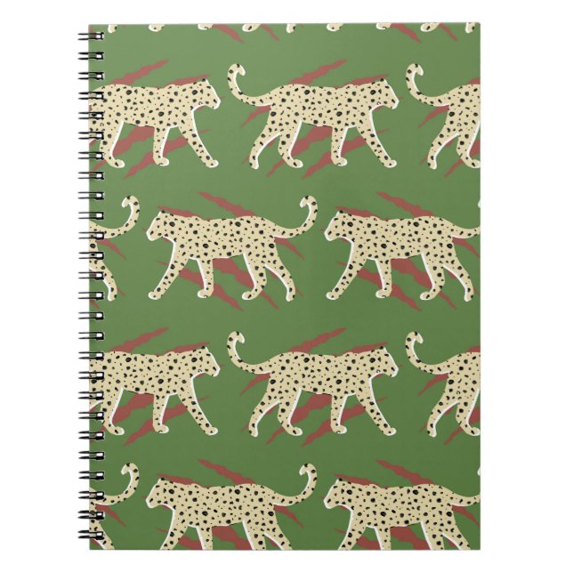 Cuaderno Mano dibujada de un paro de leopardo abstracto con (Frente)