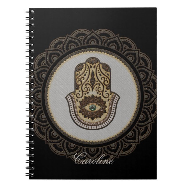 Cuaderno Mano elegante de hamsa (Frente)