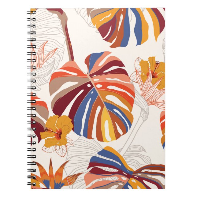Cuaderno Mano floral tropical brillante dibujada (Frente)