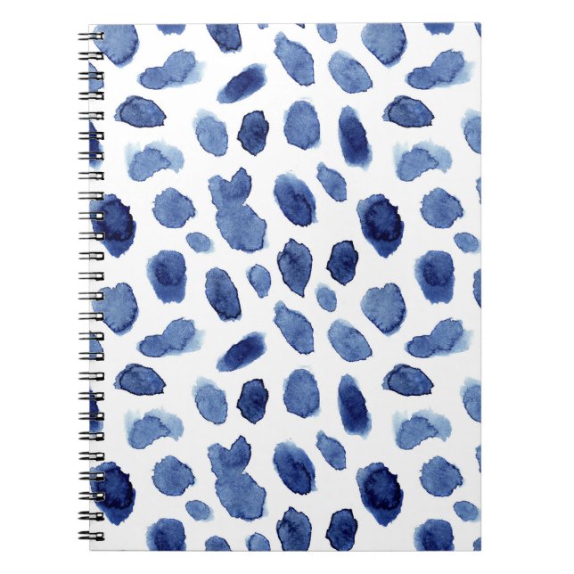 Cuaderno Mano Pintada, Cortinas De Agua Azul. (Frente)