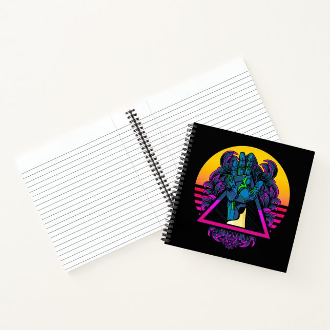 Cuaderno Mano Robótica Mecánica Arte Moderno | (Interior)